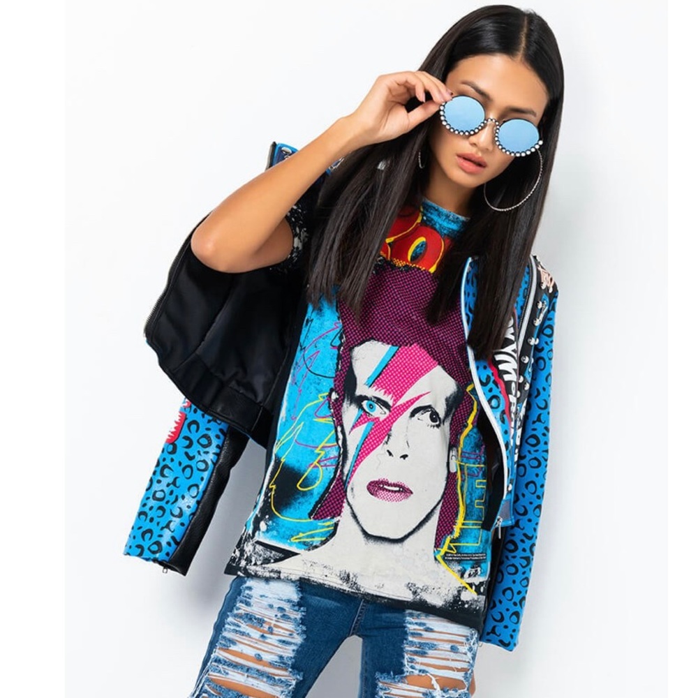 David Bowie print t shirt
